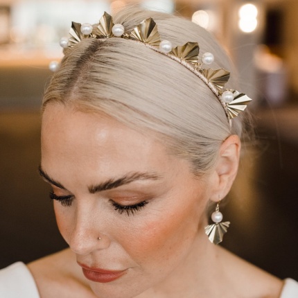 For a sophisticated bridal look, style your wedding dress with Vida Earrings ARE 640 by Arianna Tiaras at Limelight Occasions bridal boutique near Huddersfield, Wakefield and Leeds