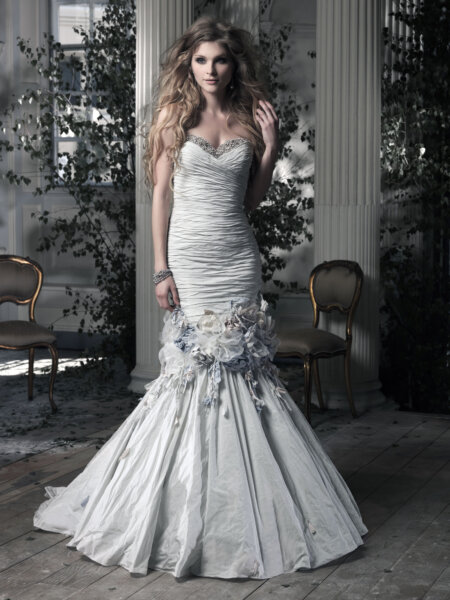 Ian Stuart Cocorico mermaid wedding dress with detachable skirt full length front view.