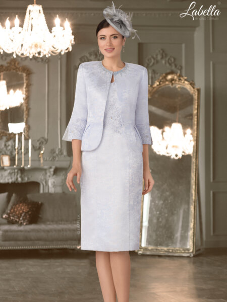 Gino Cerruti Labella 3081 Mother of the bride outfit dress with jacket in light blue.