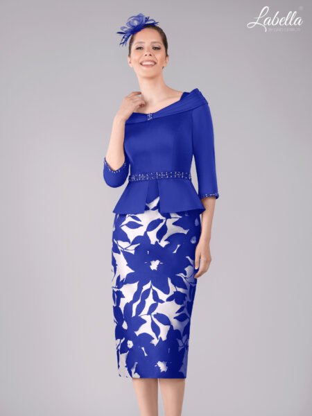 Gino Cerruti Labella 3158 hols mother of the bride outfit in cobalt blue.