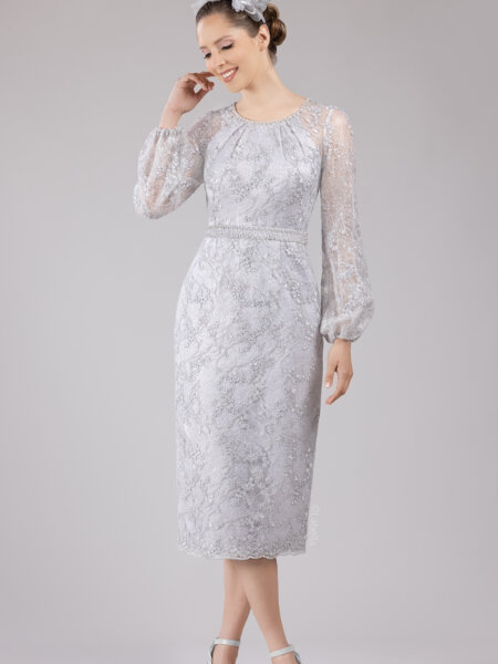 Gino Cerruti Labella mother of the bride dress long sleeves front.