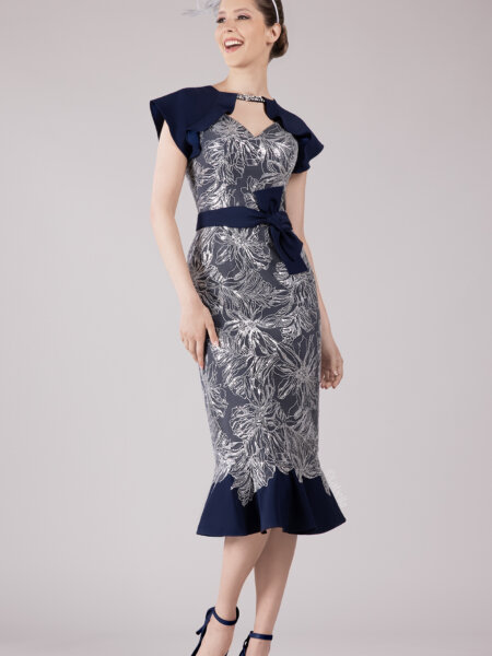 Gino Cerruti Labella mother of the bride fit and flare dress front.