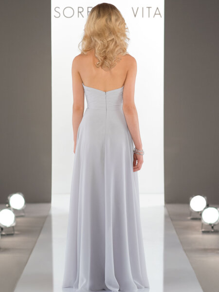 Sorella Vita chiffon bridesmaid dress classic low back detail.