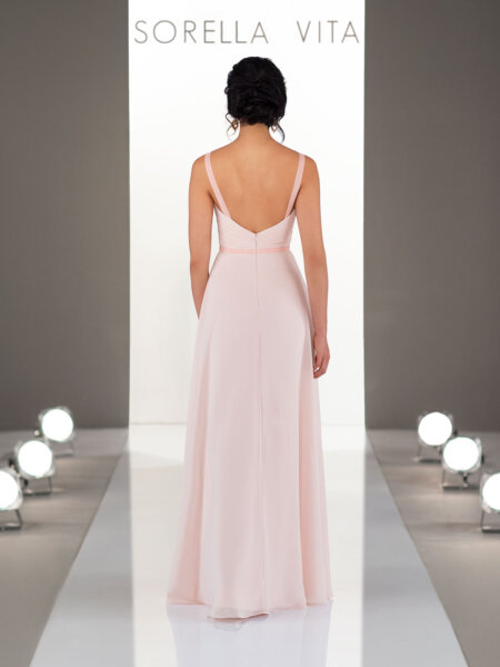 Sorella Vita 9230 A line bridesmaid dress available in all chiffon colours back.