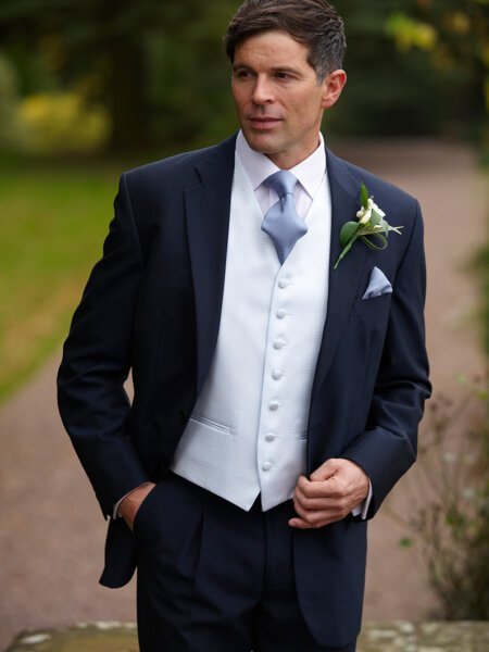 Milford mens mohair wedding suit with tie.