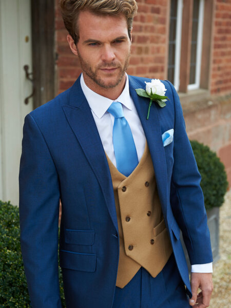 Westbury mens wedding suit with double breasted waistcoat.