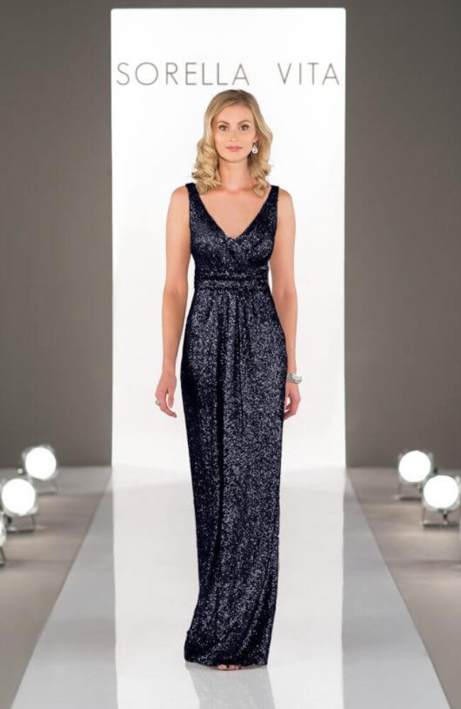 sachin and babi light blue dress Grey Silk Bridesmaid Dress Piper Maxi Bridesmaid Dress