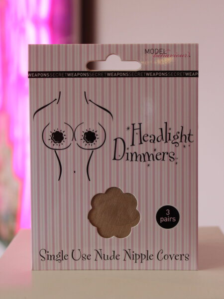 Headlight dimmers single use nipple covers.