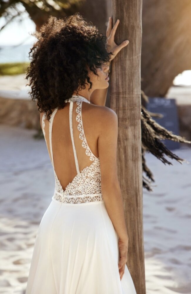 sachin and babi light blue dress Backless Beach Wedding Dress