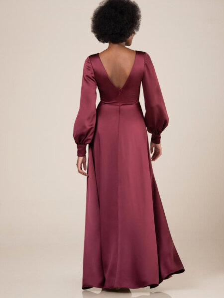 Sale sorella vita bridesmaids dress 9680 burgundy back view.