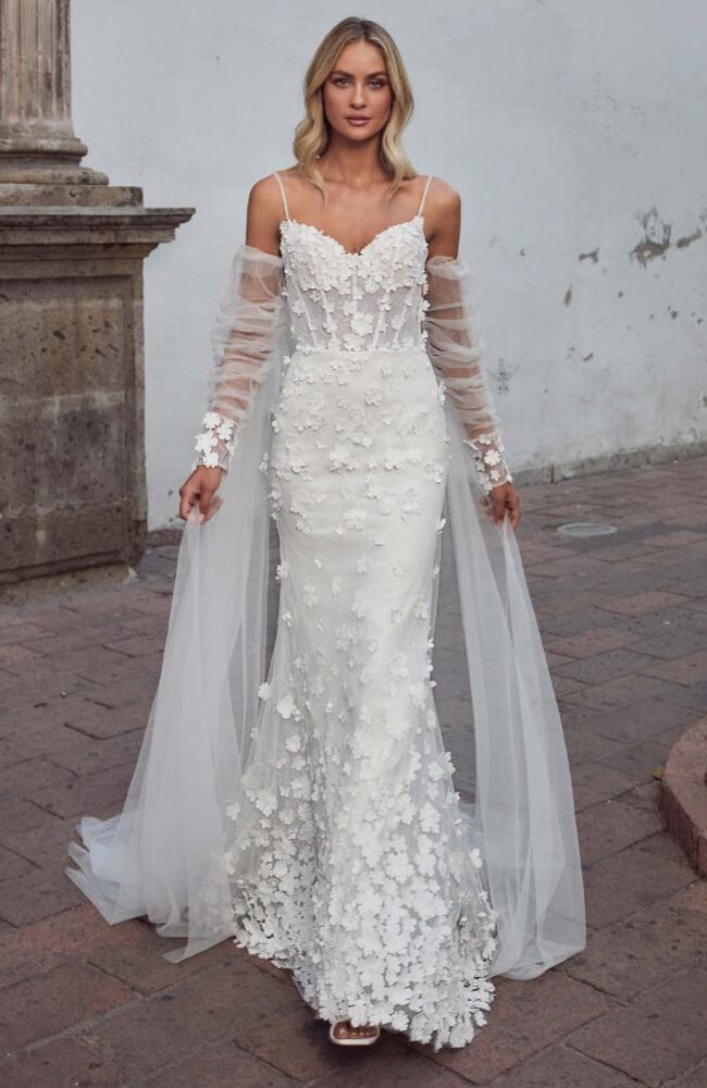 sachin and babi light blue dress Mermaid Fitted Sleeveless Mockneck Wedding Dress with Open Back  Think  Bridal