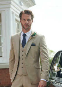 Hopstone cream grooms suit for hire at Limelight Occasions near Huddersfield and wakefield
