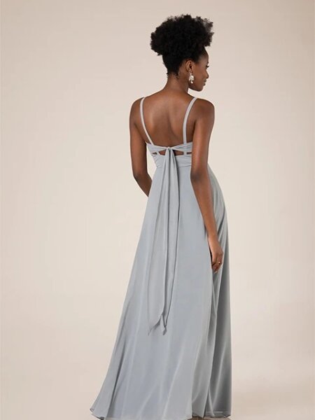 Silver grey sale sorella vita 9632 bridesmaid dress