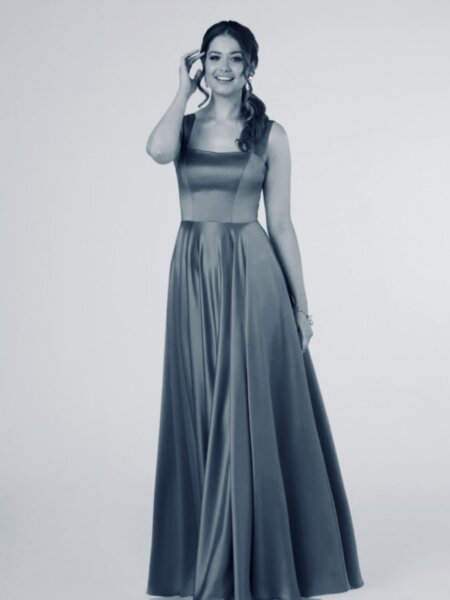 Sorella Vita 9720 square neck plus size 30 sale bridesmaids dress colour grey shadow front.