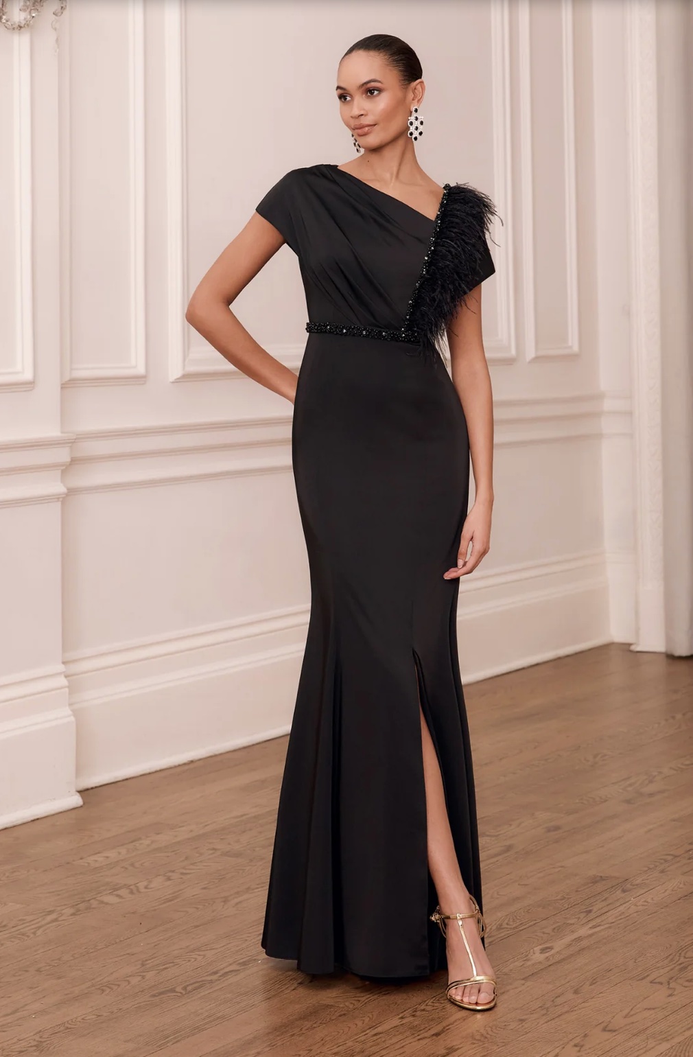 ohn Charles 29384 long black mother of the bride and groom dress for black tie weddings occasion wear for races and cruises evening wear for dinners and parties with video.