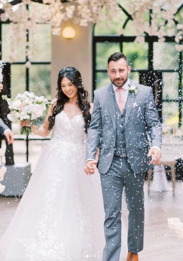 real-Limelight-bride-winnie@arabellasmithweddings Bride wearing designer wedding dress near Manchester