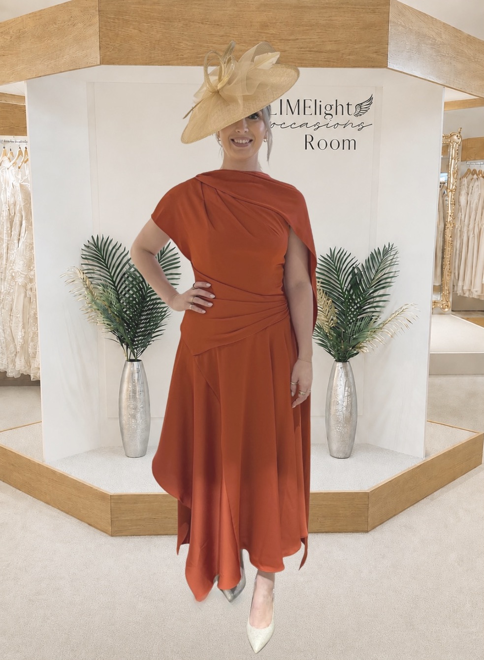 Maisonel ME3177A modern mother of the bride dress A line one shoulder with shawl terracottaMaisonel ME3177A modern mother of the bride dress A line one shoulder with shawl terracotta perfect occasion wear special events such as weddings.