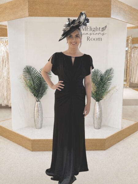 Maisonel Me3188L ling black mother of the bride dress perfect occasion wear for black tie weddings, dinners, cruises and evening events.