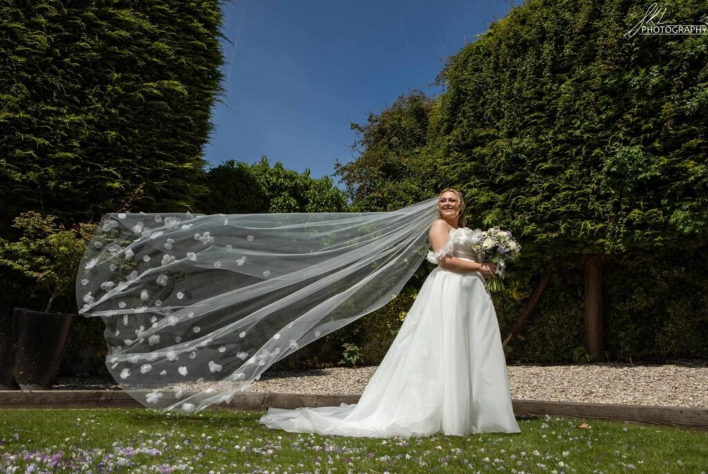 Real-limelight-bride-lauren real bride wearing wedding dress near Manchester.