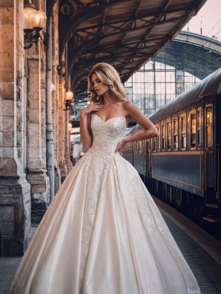 Randy Fenoli Lexington ballgown wedding dress full length front.