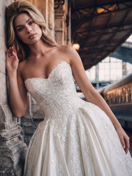 Randy Fenoli Lexington ballgown wedding dress full length front.