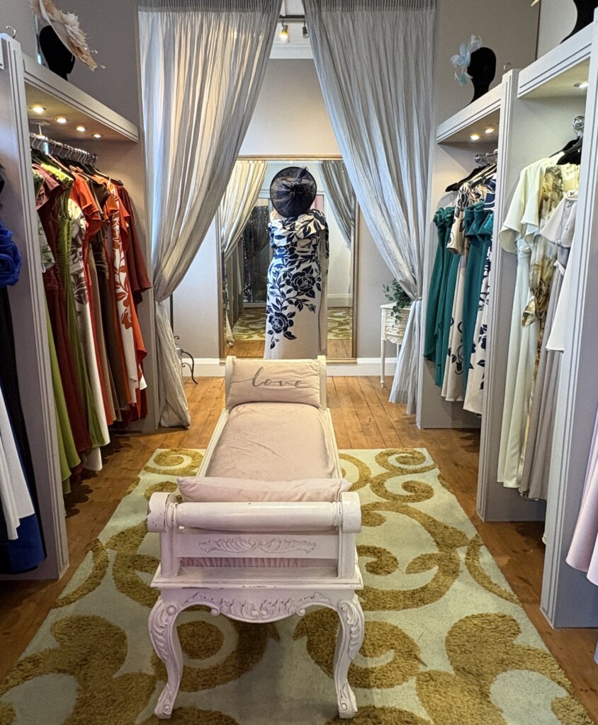 Mother-of-the-Bride-and-Groom-Boutique-Interior-Limelight-Occasions-Huddersfield Mother of the Bride and Groom occasionwear department at Limelight Occasions boutique in Lepton, near Huddersfield